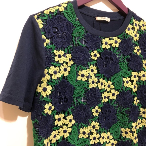 5 for $20 NWOT Zara Crochet Windowpane Lace Over Top - Picture 3 of 8